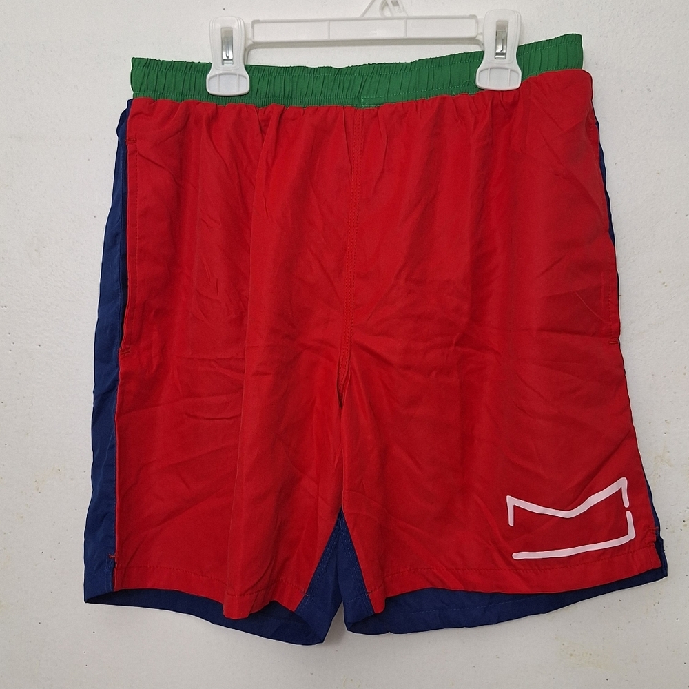 Marc by Marc Jacobs Red Blue Color block swim trunks